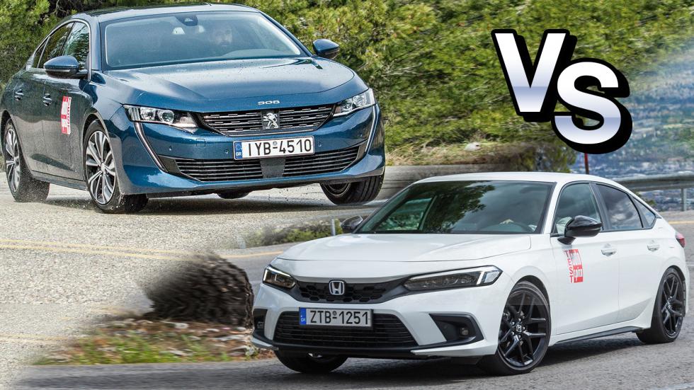 Super Συγκριτικό: Honda Civic e:HEV vs Peugeot 508